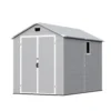 6x10_plastic_shed_with_window_gray_main Patiowell 6x10 ft Plastic Shed with Vent, Window & Sloped Roof, Gray