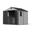 8x8_plastic_shed_with_windows_gray_main Patiowell 8x8 Plastic Storage Shed with Window and Lockable Door, Gray