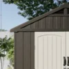 Kick-it 8x8 Plastic Storage Shed with Floor, Brown
