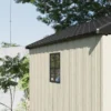 Kick-it 8x8 Plastic Storage Shed with Floor and Windows, Gray & Beige