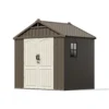 Kick-it 8x8 Plastic Storage Shed with Floor, Brown
